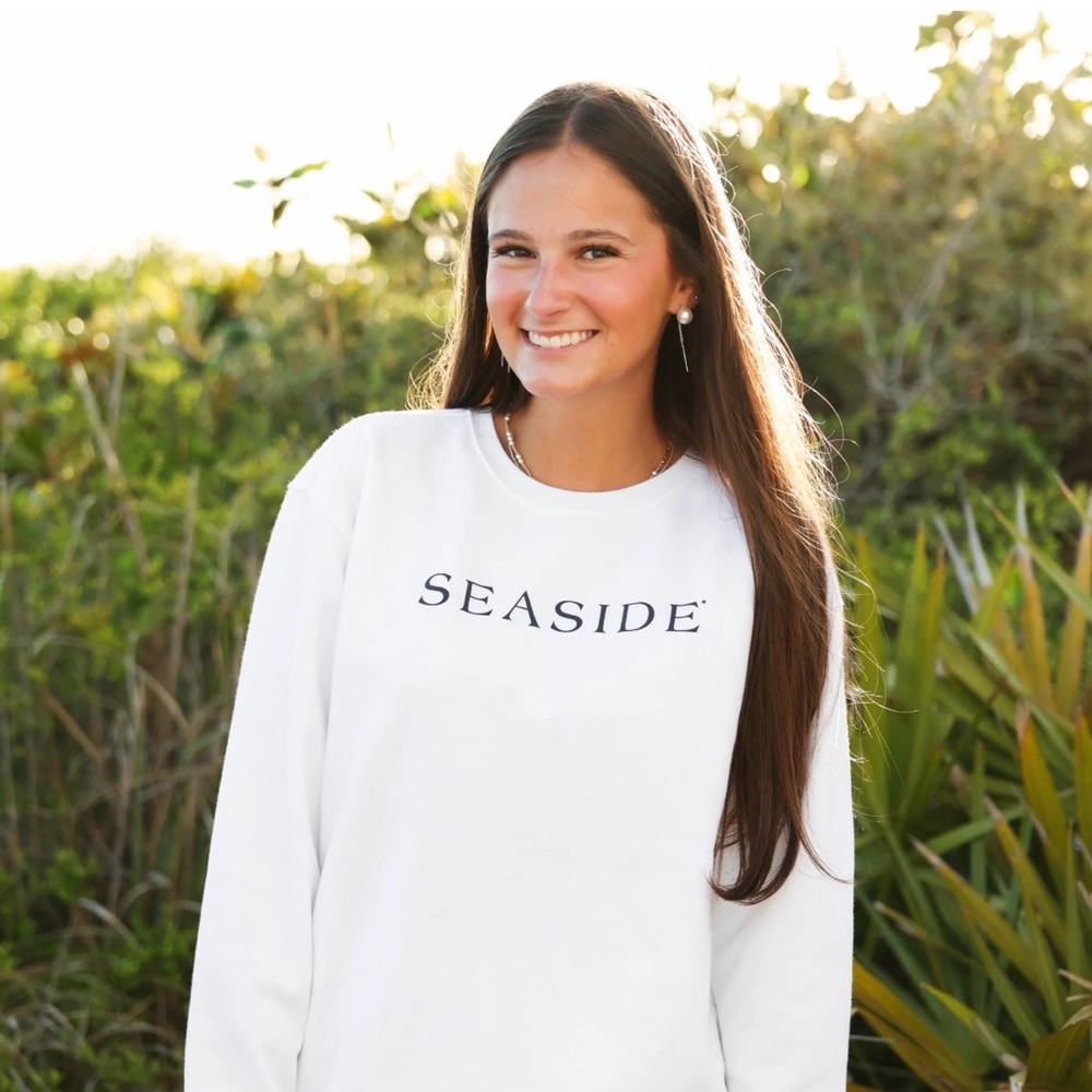 Seaside white ribbed sweatshirt size large NWOT